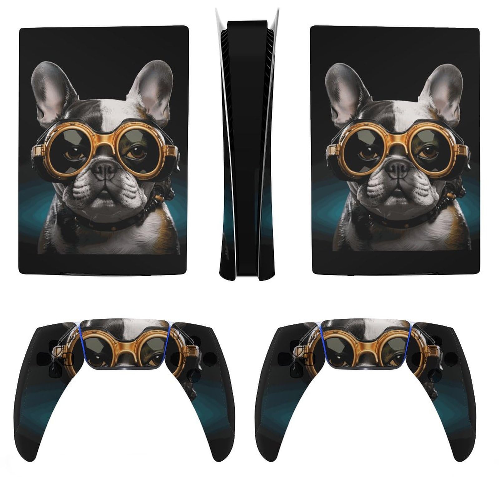 Sticker for 5 Digital Skin French Bulldog Sunglass Print Skin Controller Accessories Cover Skins Anime Vinyl Cover Sticker