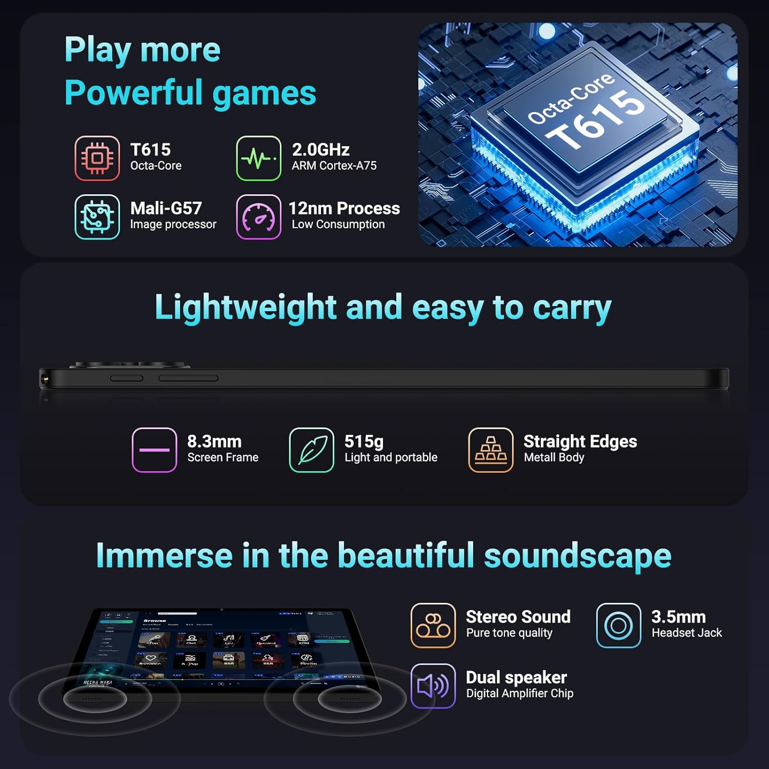 RUSHAR M90 Tablet Performance, Design, and Audio