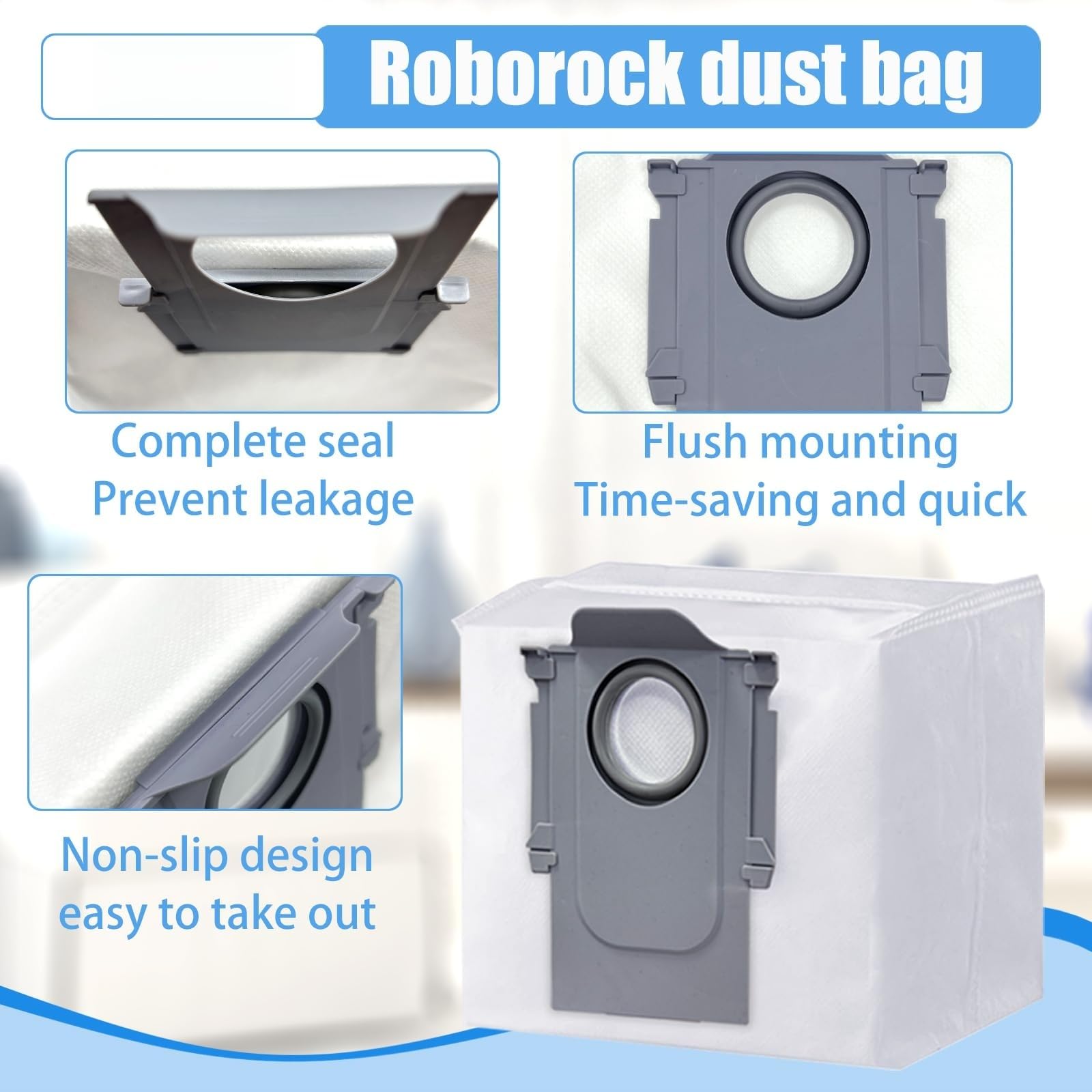 Paquete de 12 bolsas de polvo para aspiradora Roborock Q5+, Q5, Q7, Q7 Max, Q7+, Q7 Max+, S8+, S8 Pro Q7, S7 MaxV Ultra, bolsa de gran capacidad de 3.0 L