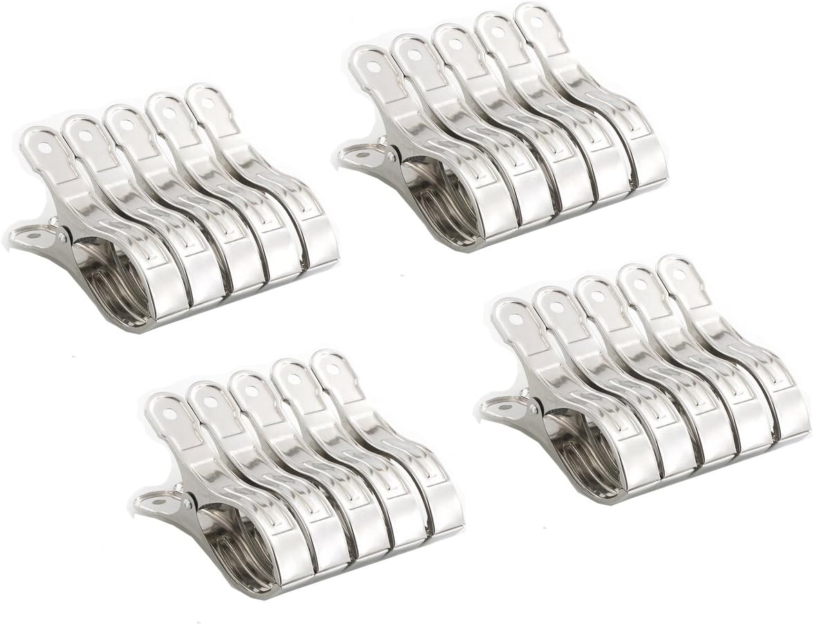 24 Pack Stainless Steel Beach Bath Towel Clips - Keep Your Towels or Clothes from Blowing Away