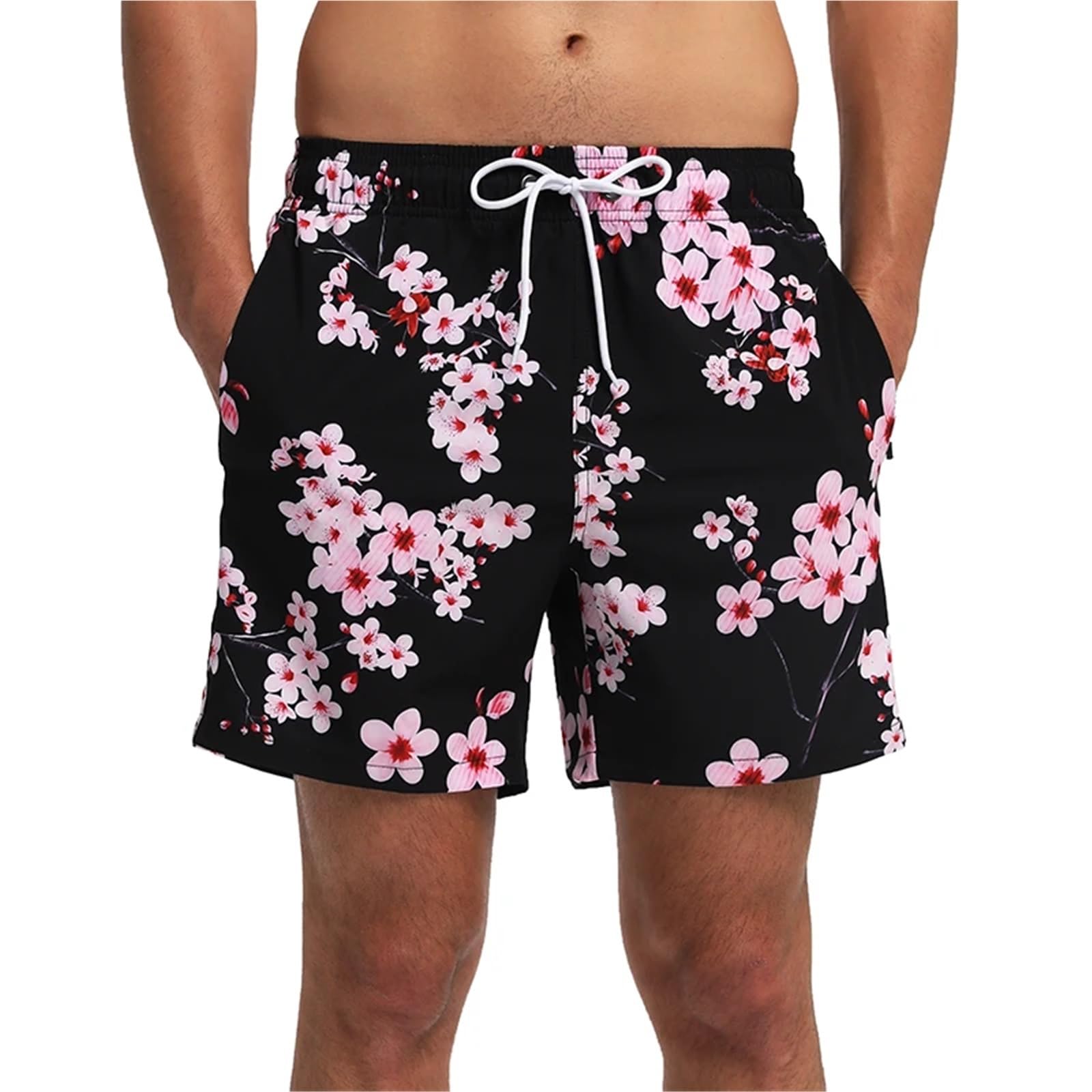 Pantaloncini Estivi da Uomo, da Palestra, con Fodera in Rete Traspirante, Elastico in Vita, Tasca Laterale, da Spiaggia