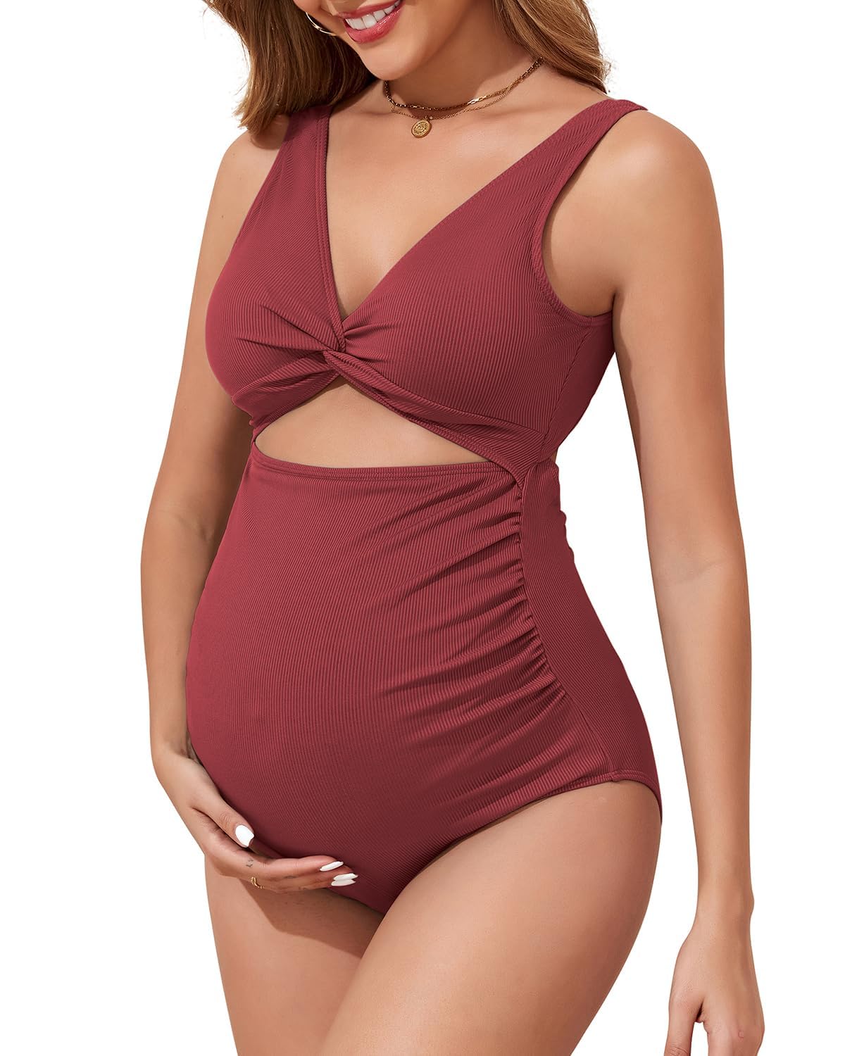 Photo 1 of Century Star Maternity Swimsuit Deep Red XL