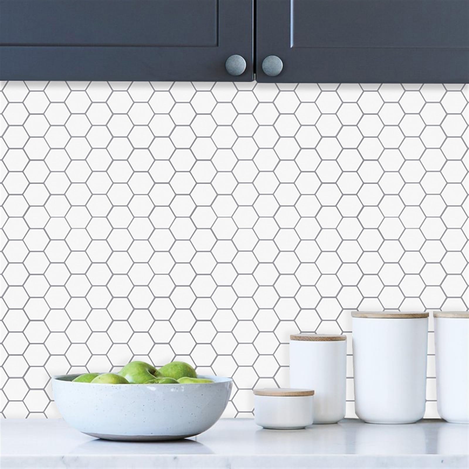Octagon Backsplash Tile Wholesale 2" White Gold Dot Octagon Ceramic