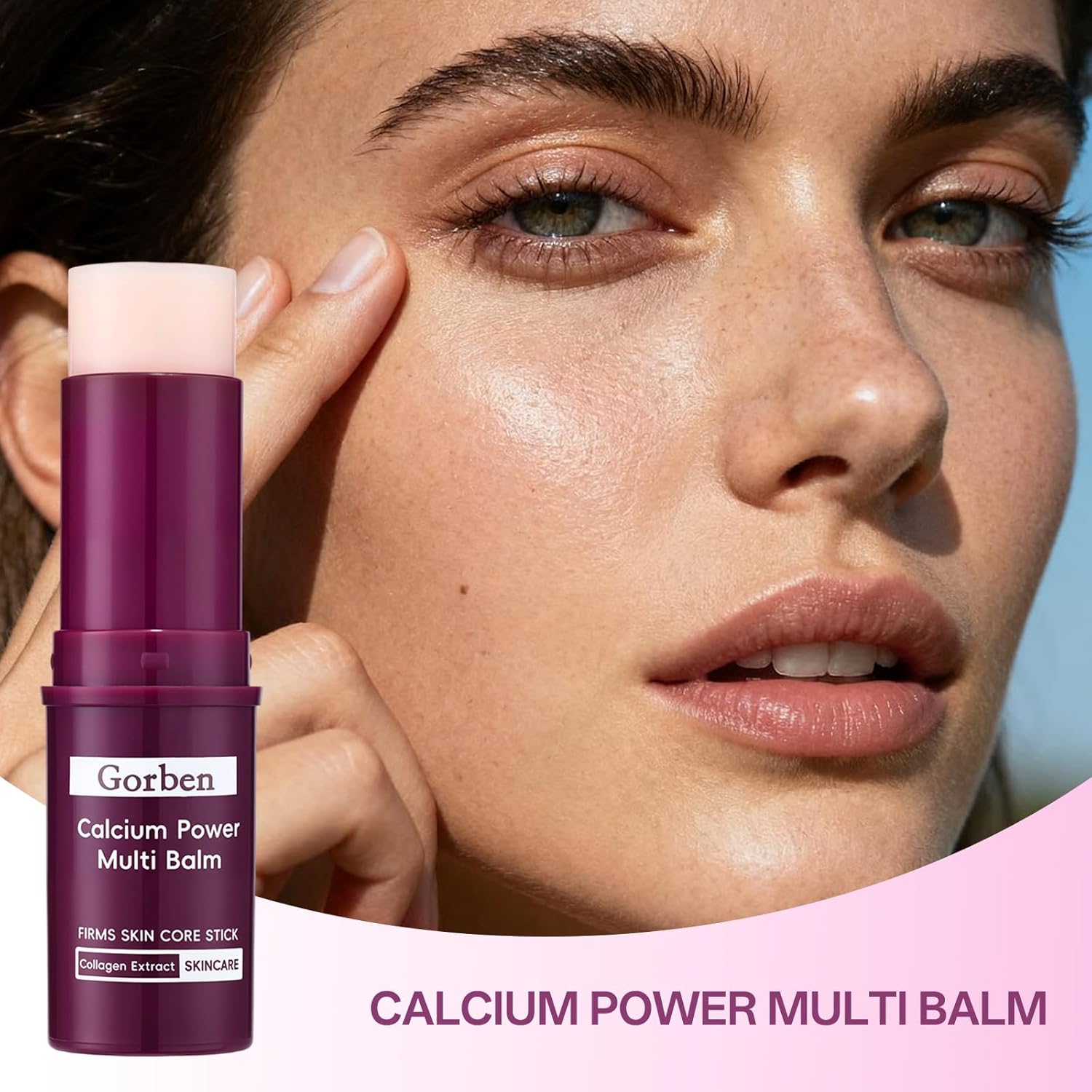 2 Pcs Calcium Multi Balm Stick, Anti Wrinkle Calcium Balm,Anti-aging Firming & Sagging Wrinkle Care Collagen Face Eye Treatment Balm. - Image 3