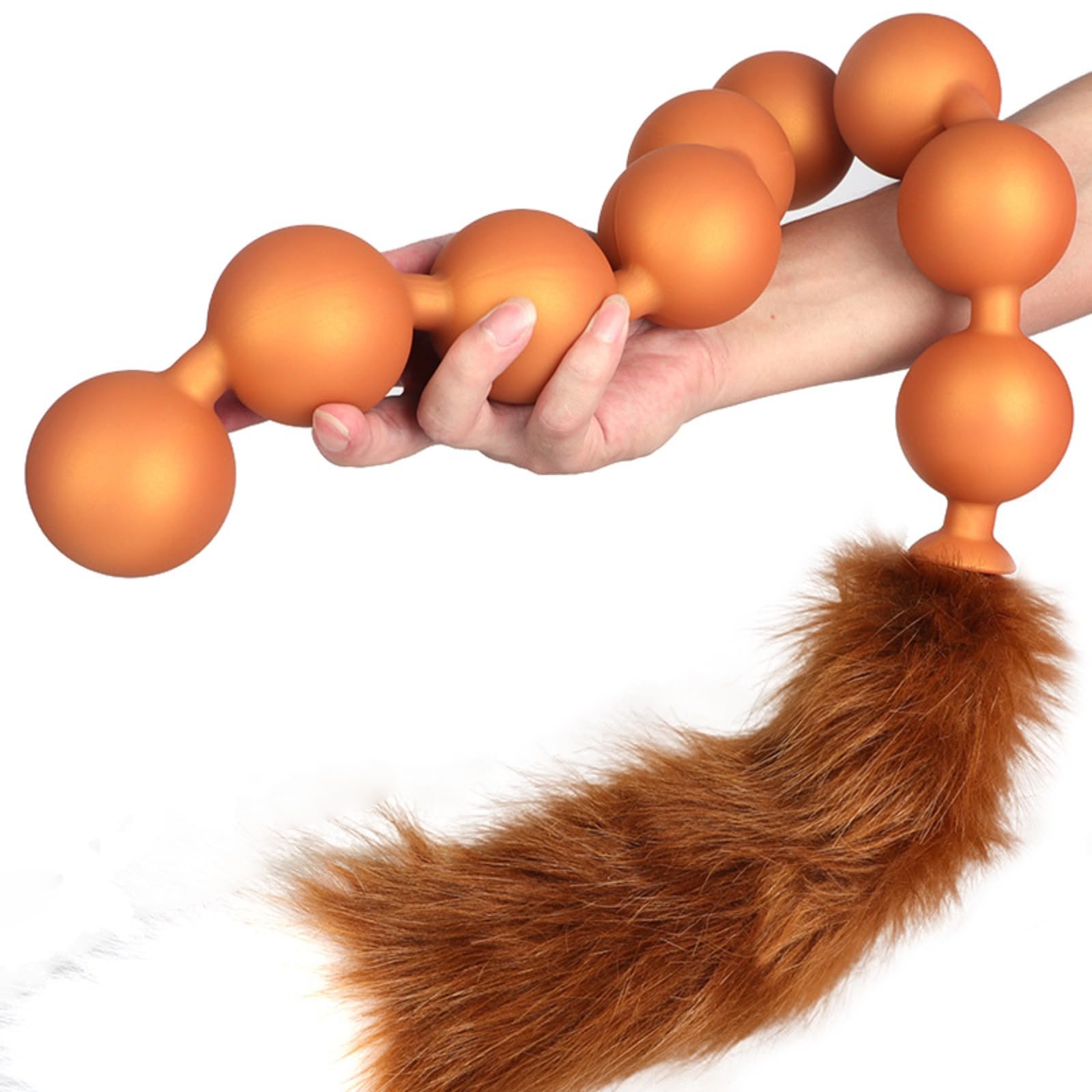 Spina anale Enormi palline anali a 9 sfere Coda anale Butt Plug Palline anali Coda Plug anale Gioca giocattolo del sesso anale