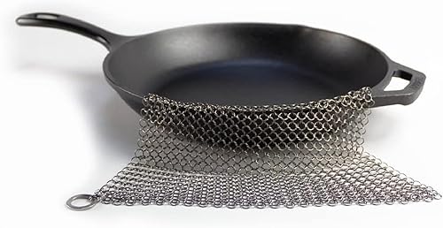 Miniatura 7 de The Ringer, El limpiador para hierro Fundido de acero inoxidable original, diseño patentado XL de 8 x 6 pulgadas