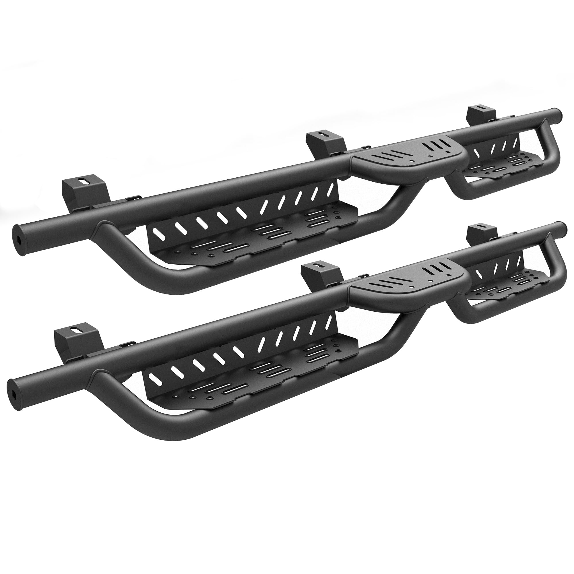 running boards compatible with jeep wrangler jl 2018-2025,two stair design side steps fits for jeep wrangler jl 4 doors,heavy duty side bars rock sliders,anti-slip step bars