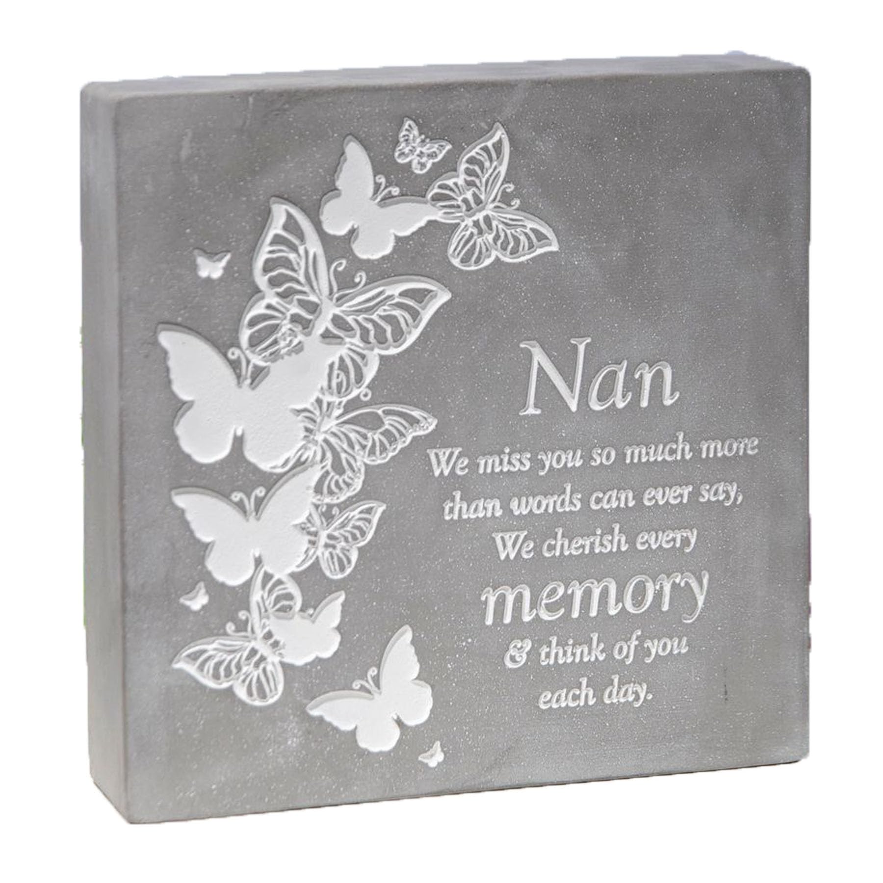 Widdle Gifts Grey Thoughts Of You Graveside Memorial Concrete Butterfly Plaque - Nan 0862