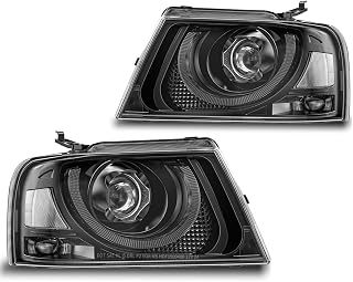 GXENOGO 2004-2008 포드 F150 픽업 2006-2008 링컨 마크 LT와 호환되는 새로운 LED 헤드라이트 어셈블리, 코너링 라이트 하이 로우 빔 주차등 방향 지시등 사이드 마커-투명