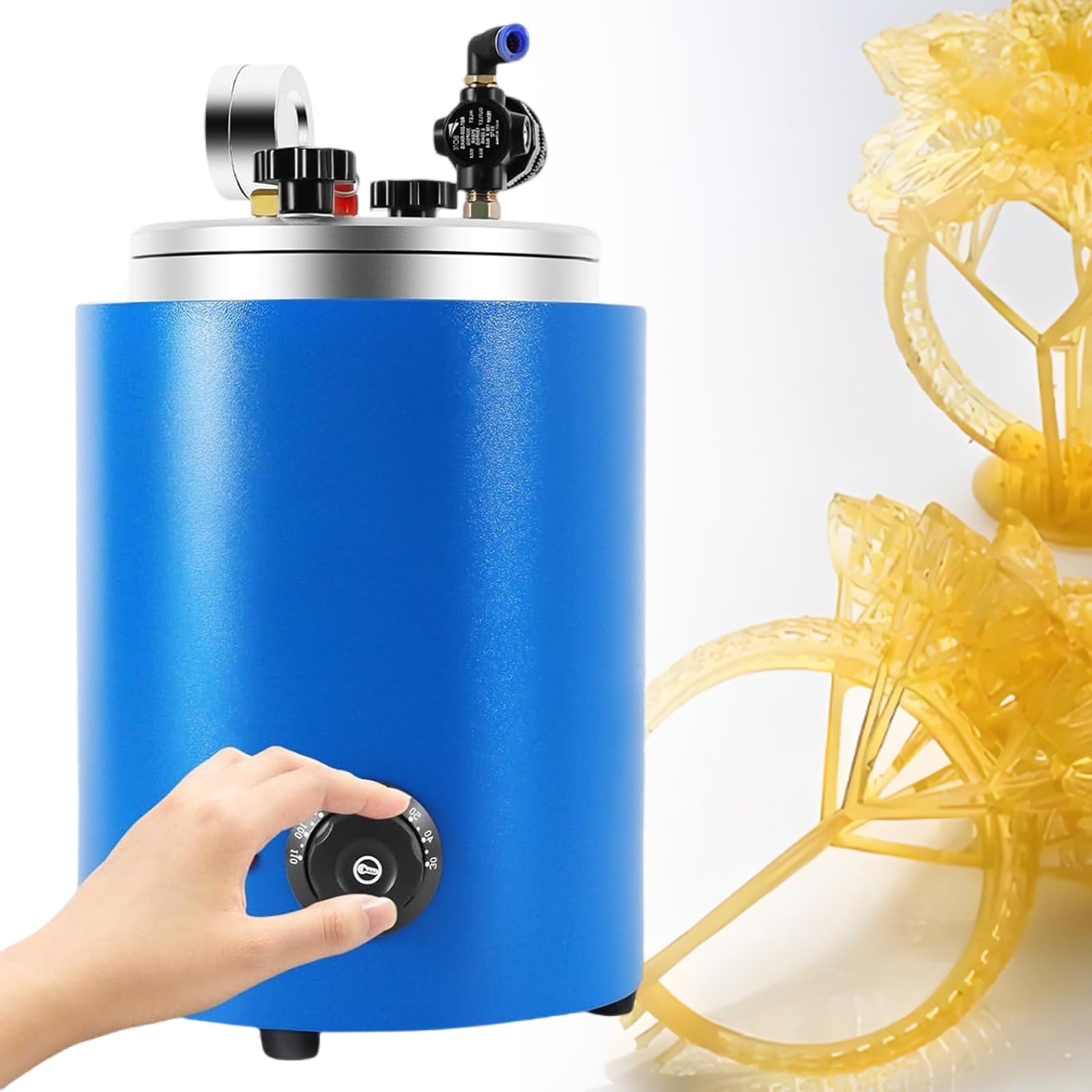Máquina de fundición de joyería con control digital de temperatura y medidor de presión