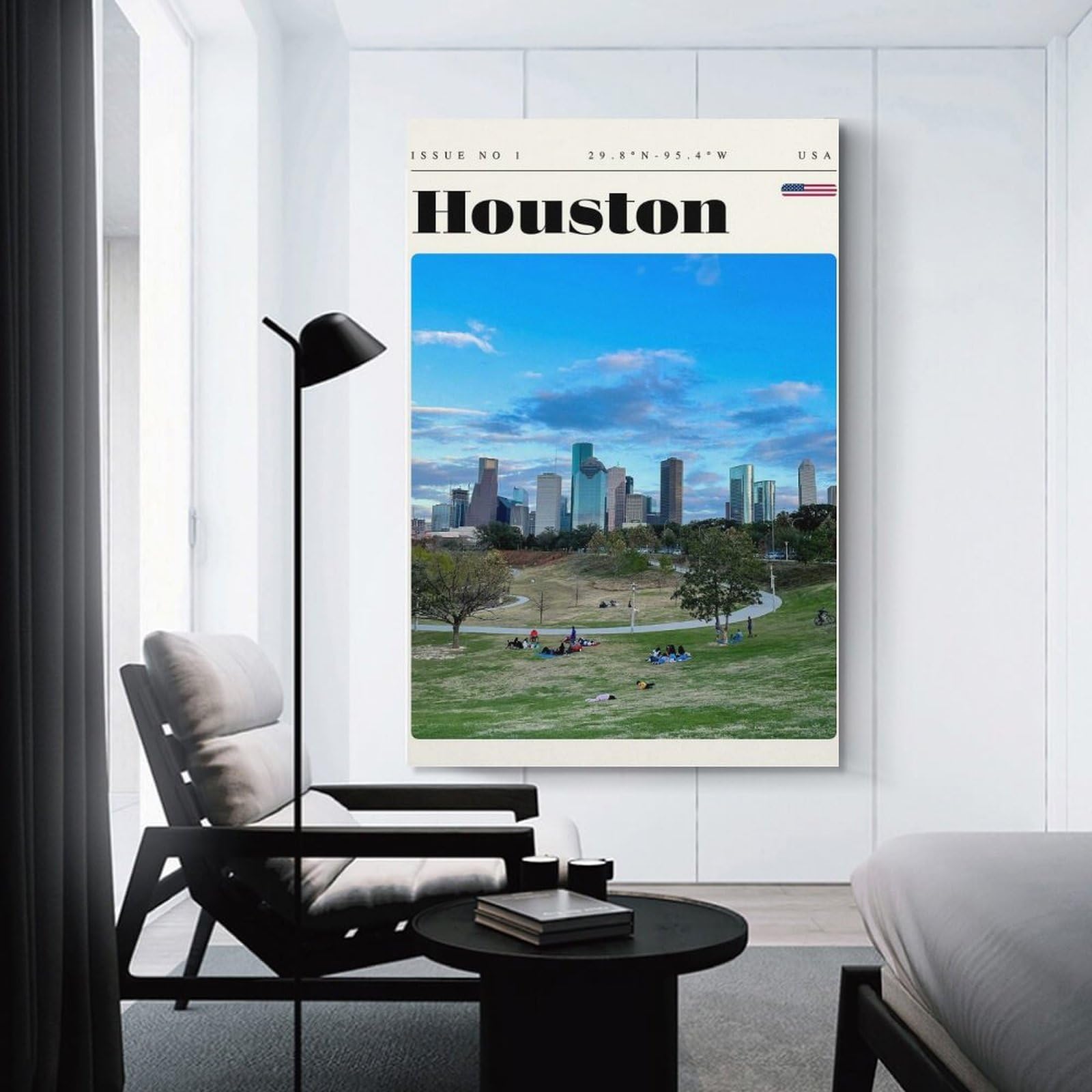 Junmoney Houston Texas Travel Art Canvas Wall Art, 24x36inch(60x90cm), for Entrance Walls, Hall Decor Or Foyers, Wall Decor to Refresh Empty Corners