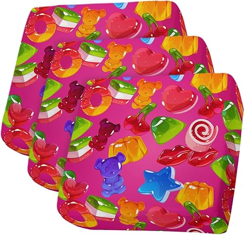 Fundas de cojín para sofá, fundas elásticas para sofá, con textura de oso de dibujos animados coloridos y vintage, fundas elásticas para sofá,