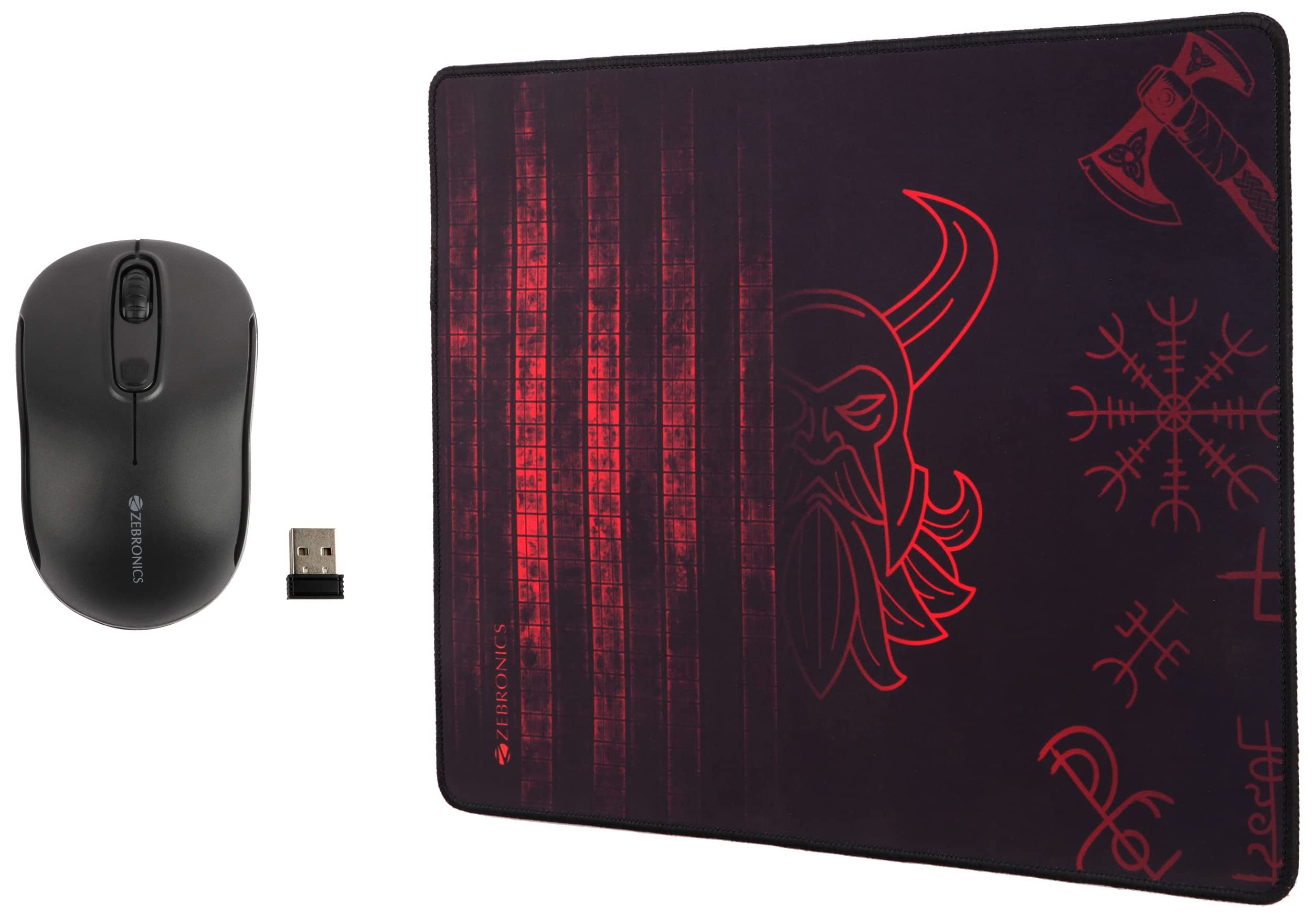 ZEBRONICS Zeb-Dash Plus 2.4GHz High Precision Wireless Mouse & Firestorm Gaming Mouse pad for All Mouse sensors with Micro-Textured Fabric Surface, Anti Slip Rubber Base