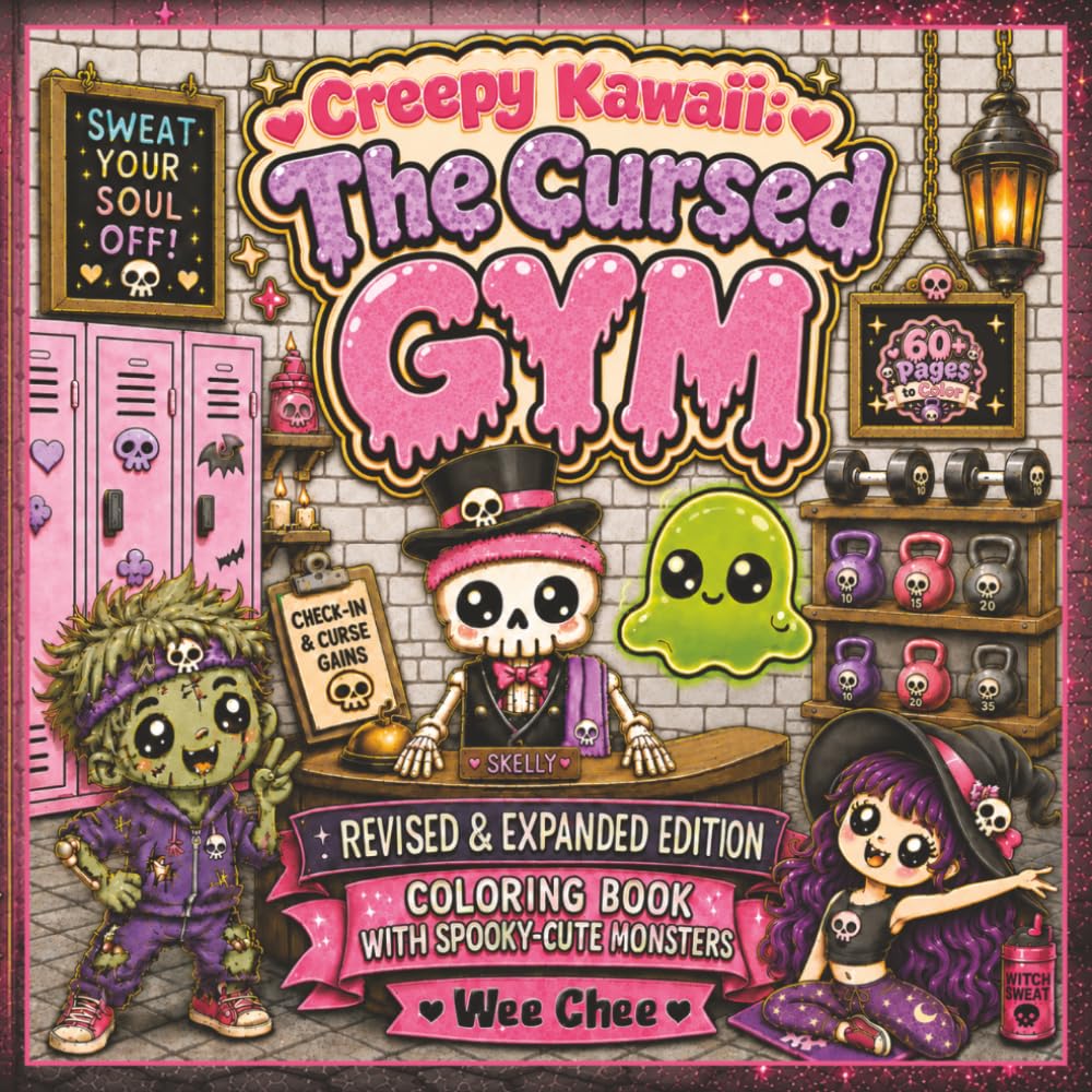 Creepy Kawaii: The Cursed Gym: Revised & Expanded Edition Coloring Book with Spooky-Cute Monsters
