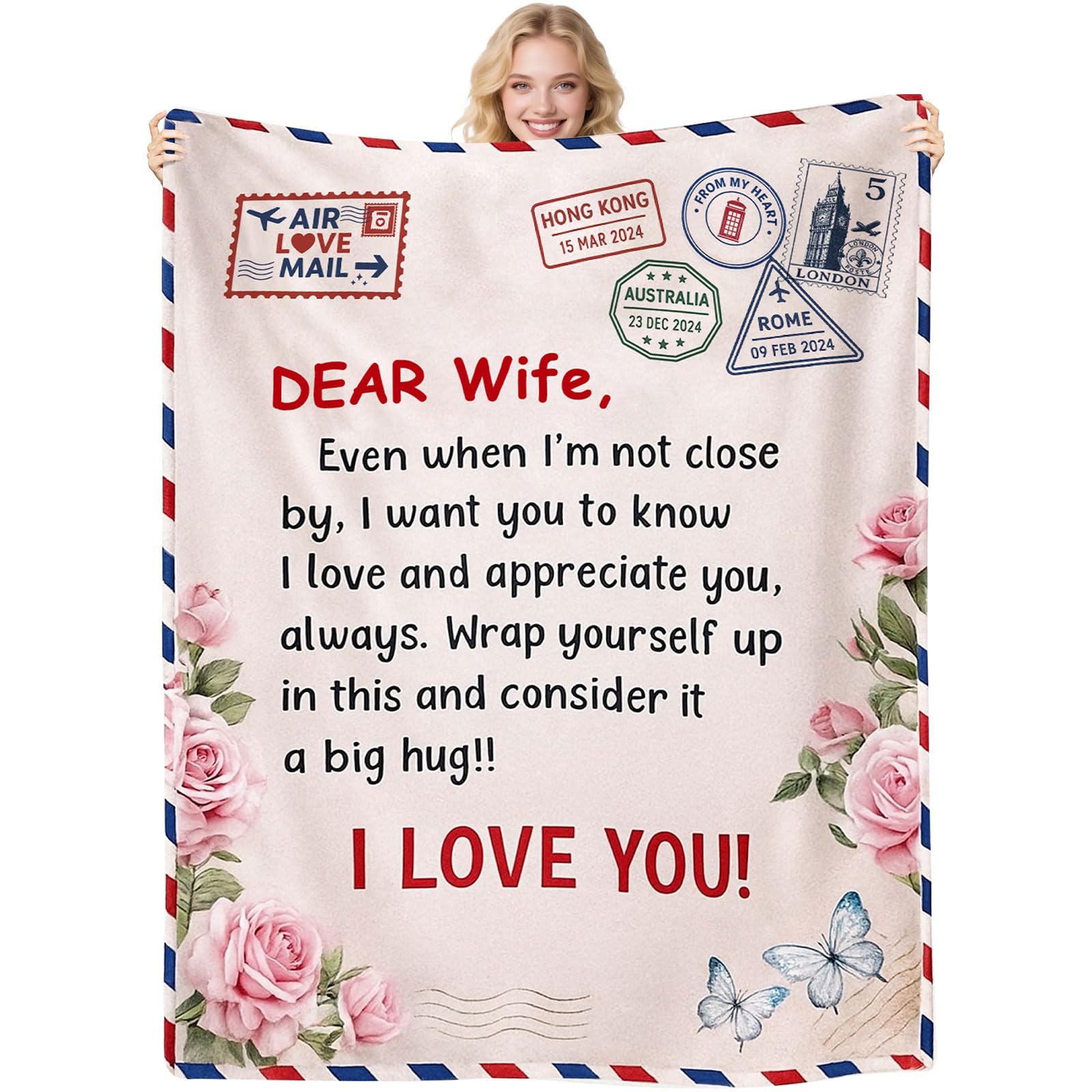 twirush Wife Gifts, 50''x60'' Anniversary Wedding Present for Wife from Husband, Valentine's Day Throw for Her, Valentines Romantic Presents, Birthday, Anniversary, Love Romantic Gift for Better Half