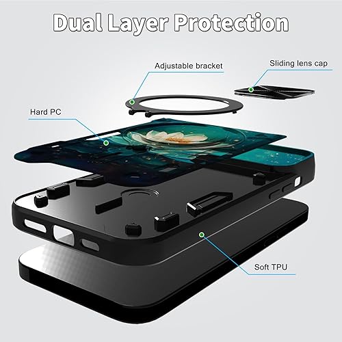 Vista 250 de Funda protectora híbrida para Samsung Galaxy A53 5G de 6.5 pulgadas y anillo giratorio de 360 grados, función atril, híbrida, de doble capa