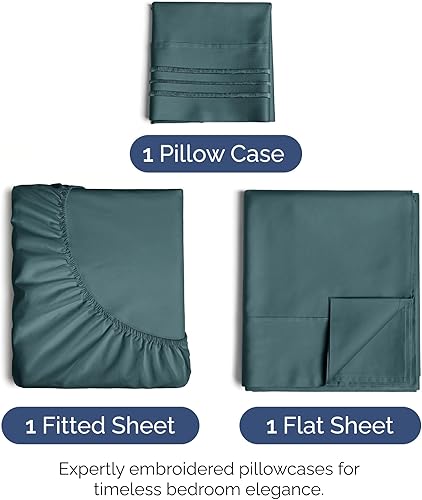 Vista 1213 de Juego de sábanas de 4 piezas tamaño king, extrasuaves, transpirables y refrescantes con esquinas profundas, sábanas de fácil ajuste y sin arrugas
