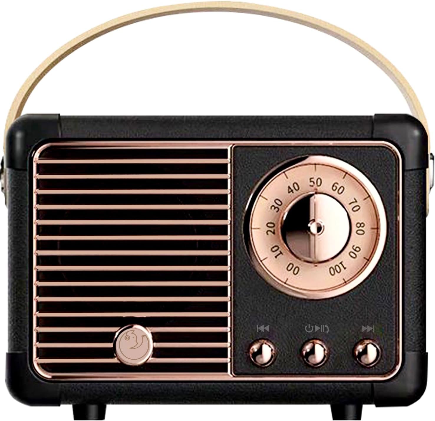 Retro Bluetooth Speaker, Vintage Decor, Small Portable Wireless Speaker,Hands-Free Call,400mA Battery,TF Card,Aux Line, for iOS Android Smartphone Home Office, Gift Ideas Black