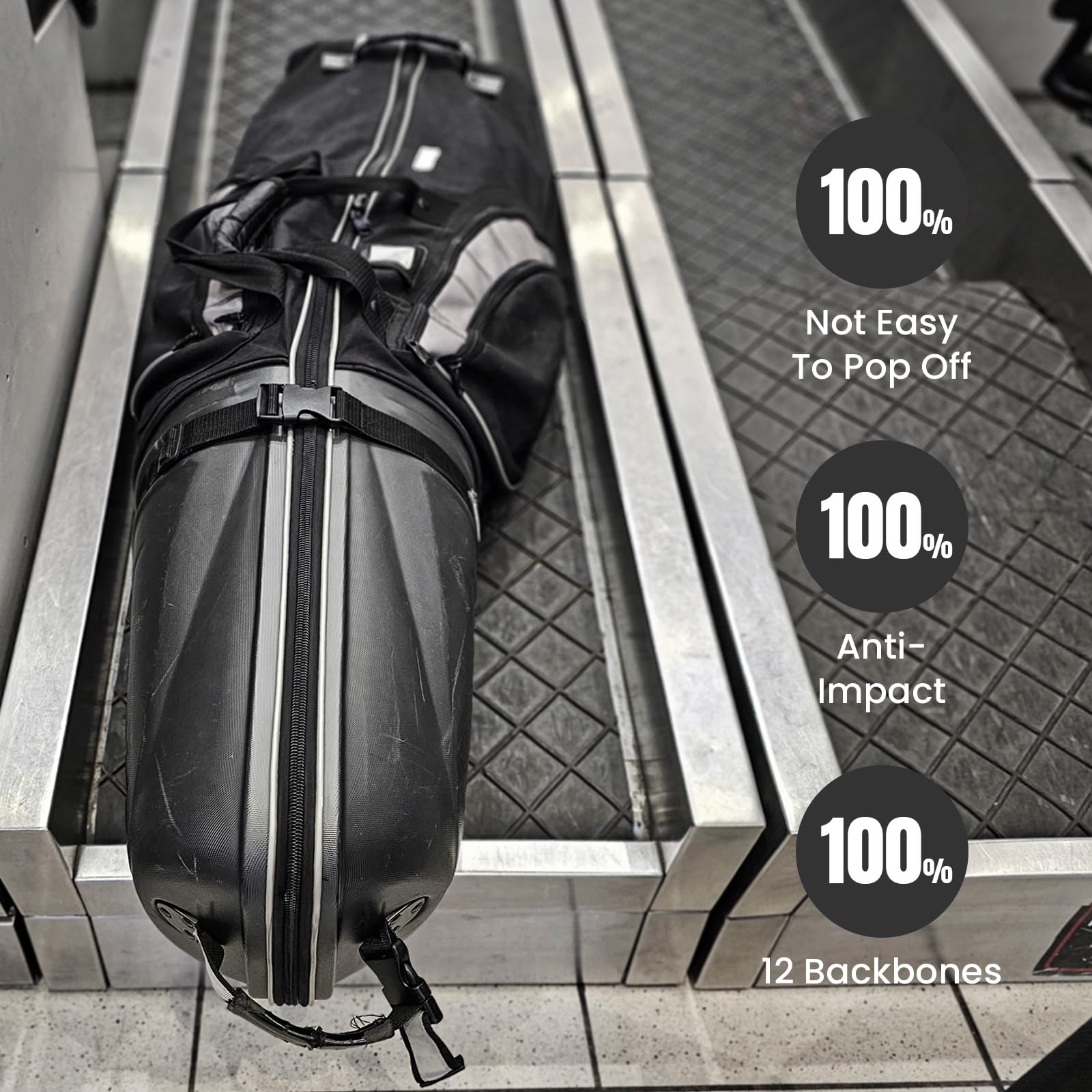 Golf Travelcover, Golf Protector Travel Covers Support System Backbone-Reiseabdeckung aus Aluminiumlegierung Golf Travel Bag Stützstange