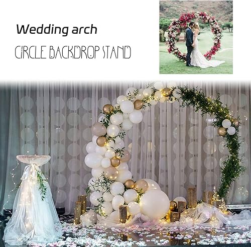 Miniatura 5 de Wedding Arch Arco para Globos con Base 6.6ft 3.3ft 4.9ft Round Arch Backdrop Stand for Wedding Birthday Party Ceremony Special Festival Backdrop