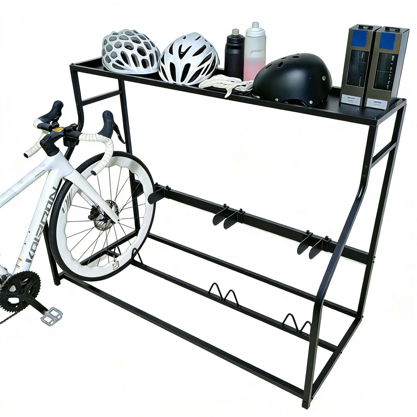 Photo 1 of ICITYWALL 3 Bike Floor Stand, Heavy Duty Bicycle Storage Rack for Garage, Freestanding Bike Parking Station for Road Mountain Bike, Space Saving Indoor Organizer