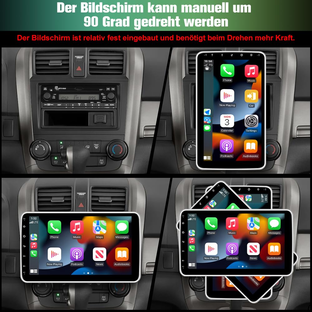 Junsun Android universal Autoradio 4GB+64GB 10.1 Zoll Touchsreen,Android 13 CarPlay, Android Auto, FM Radio, Bluetooth, WLAN, Navigtion, Lenkradsteuerung