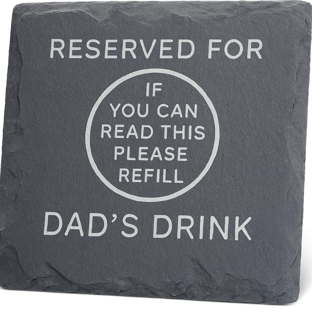 Bestafiesta Dad's For Dad Father's Day Idea Dad Gifts For Him Secret Santa Present Idea For Him Black Slate Drinks Coffee Coaster Funny Dad Joke Gifts Beer Matt