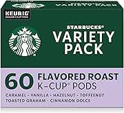 Starbucks K-Cup Coffee Pods, Flavored Hot or Iced Coffee, Variety Pack, 60 Keurig Pods