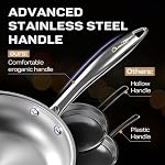 Ciwete Tri-Ply Ensemble de casseroles et de pots en acier inoxydable 11 PC, 18/10 Ensemble d'articles de cuisine en acier inoxydable avec insert de vapeur, kits de cuisine à induction avec poignées ergonomiques, lave-vaisselle, coffre-fort
