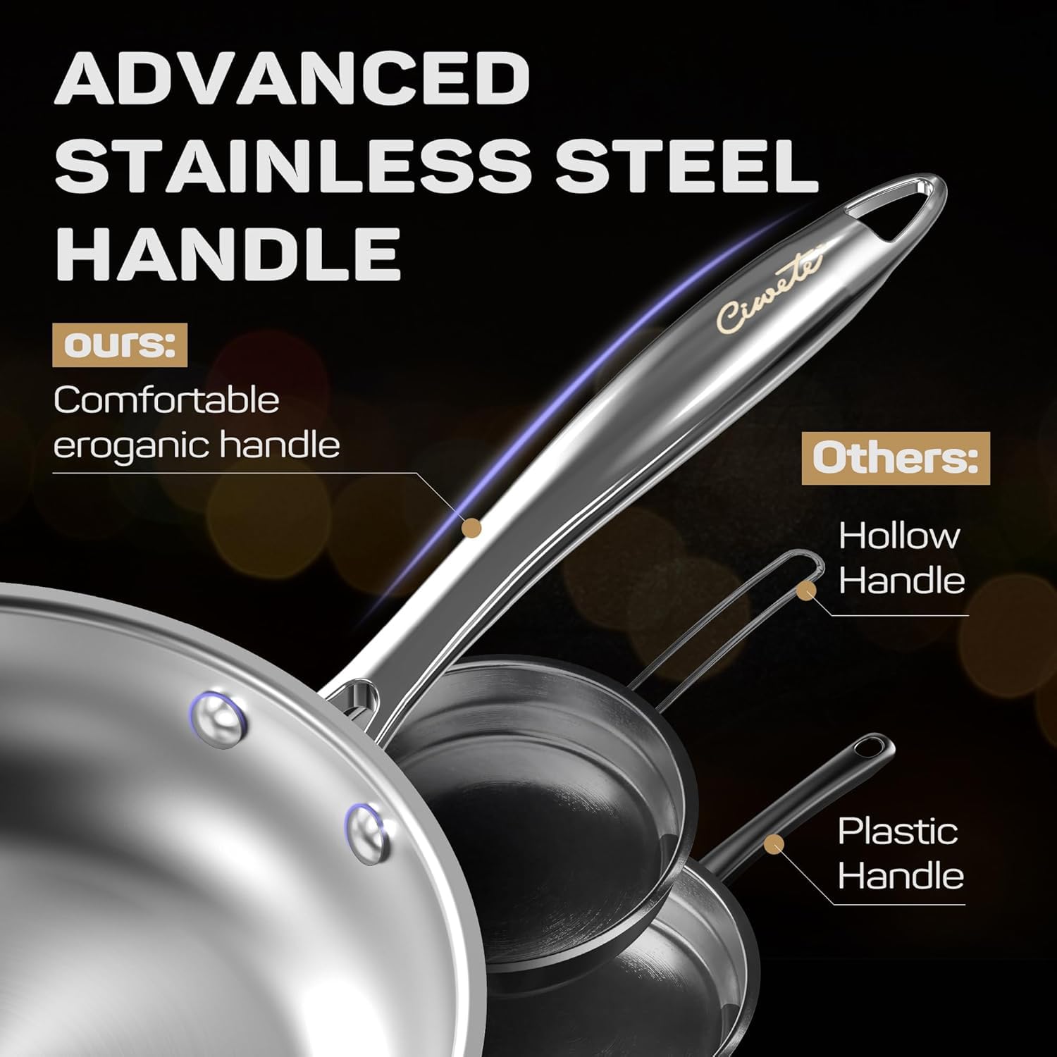 Ciwete 11-Piece Stainless Steel Cookware Set -6 Ciwete 11-Piece Stainless Steel Cookware Set -6