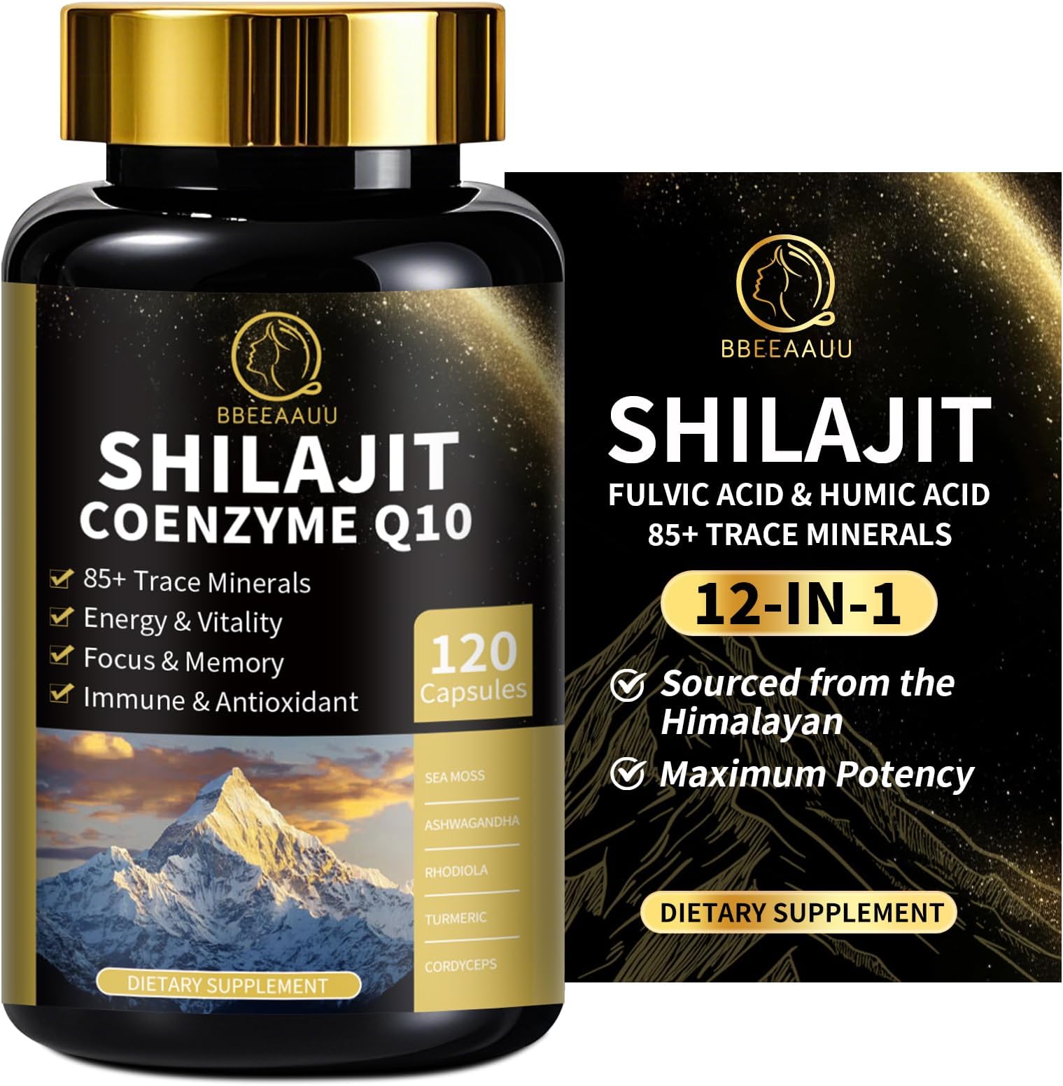 Complément Alimentaire Shilajit Himalaya 10000 Mg - 60 Gélules Pour énergie, Immunité Et Cerveau