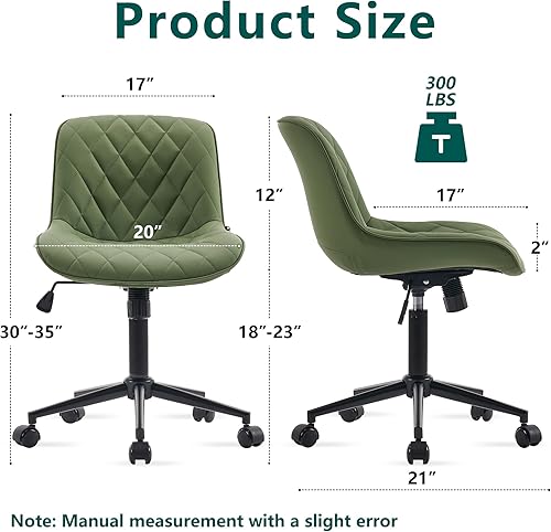 Miniatura 7 de YOUNUOKE Silla de escritorio sin brazos, cómoda silla de computadora para oficina en casa con ruedas, sillas giratorias pequeñas, modernas y