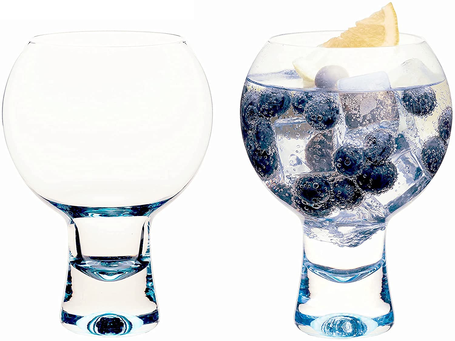 Wrenbury Gin Glasses for Gin Lovers Set of 2 in Sapphire Blue 19oz