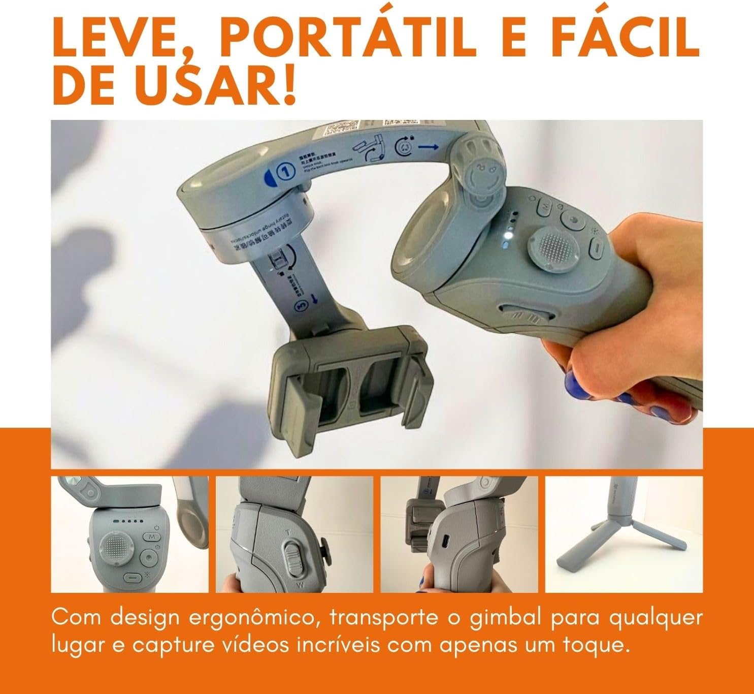 Primer pla view of the PEI-M01 Gimbal's control panel and ergonomic handle.