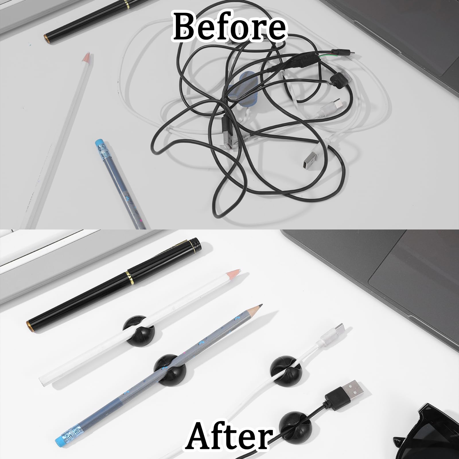 Produktbild von Bewudy 12 Stück Kabelhalter Kabelclip, Selbstklebend Ladekabel Halterung 187664597089