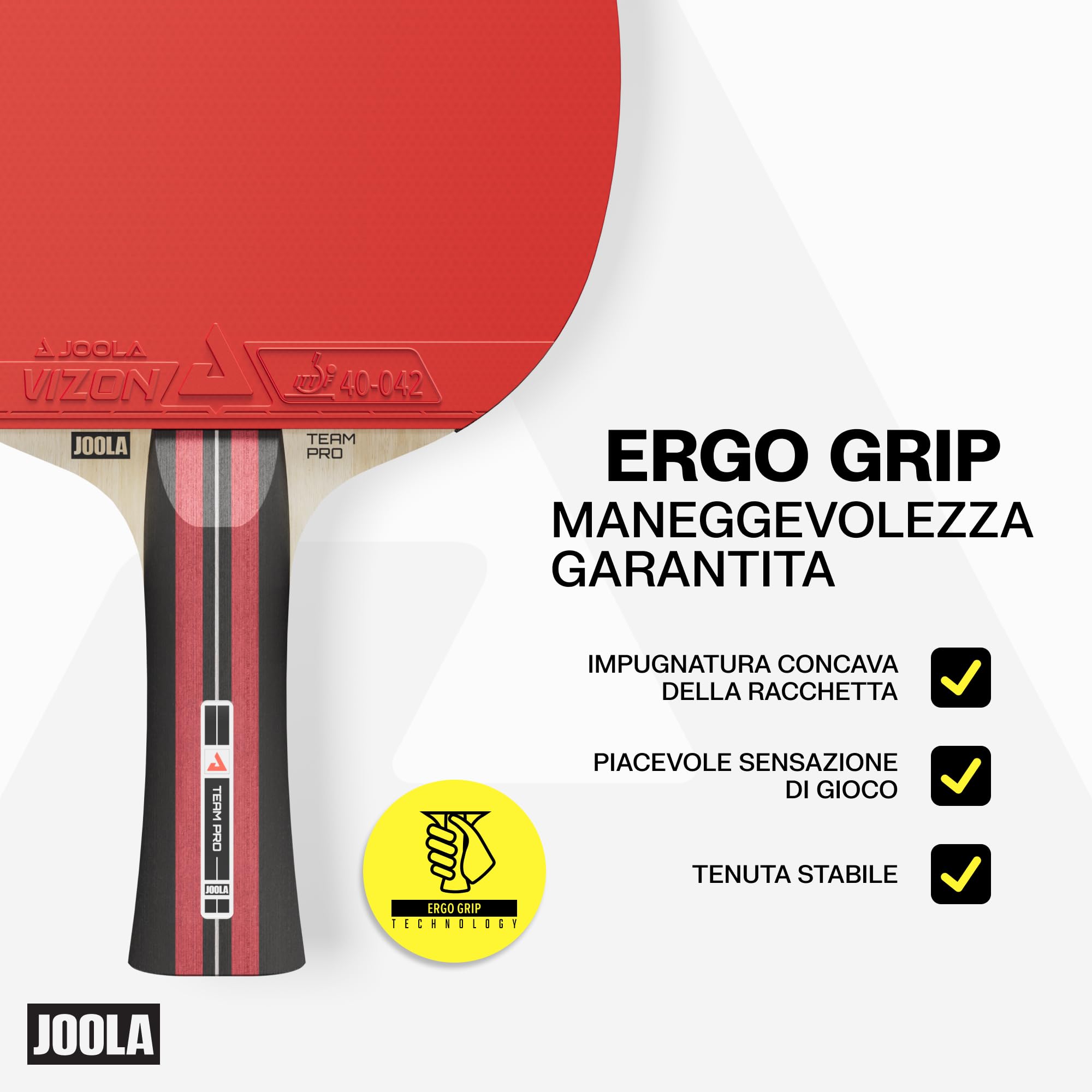 JOOLA Team Pro - Set da ping pong, 2 racchette da ping pong + 3 palline da ping pong + custodia, 6 pezzi