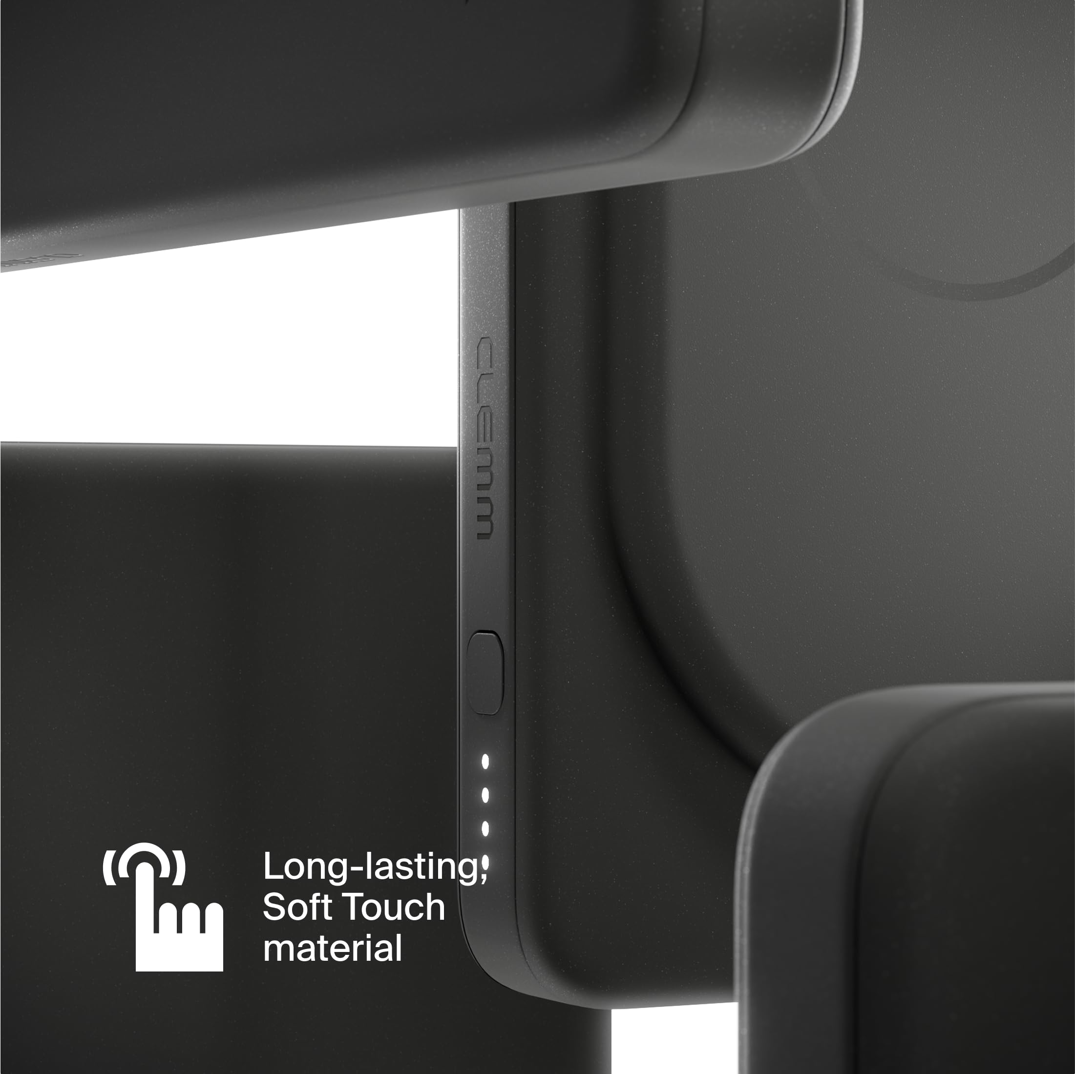 Clemm Cargador inalámbrico portátil de 10 K mAh de doble puerto (USB-A, USB-C) cargador de carga rápida para iPhone 16/15/14, Samsung Galaxy, iPad, Google Pixel y más, grafito