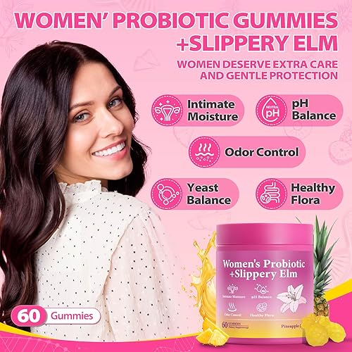 Miniatura 2 de Sus jugosas gomitas de probióticos femeninos con olmo resbaladizo apoya el equilibrio del pH, la salud intestinal y el sistema inmunológico