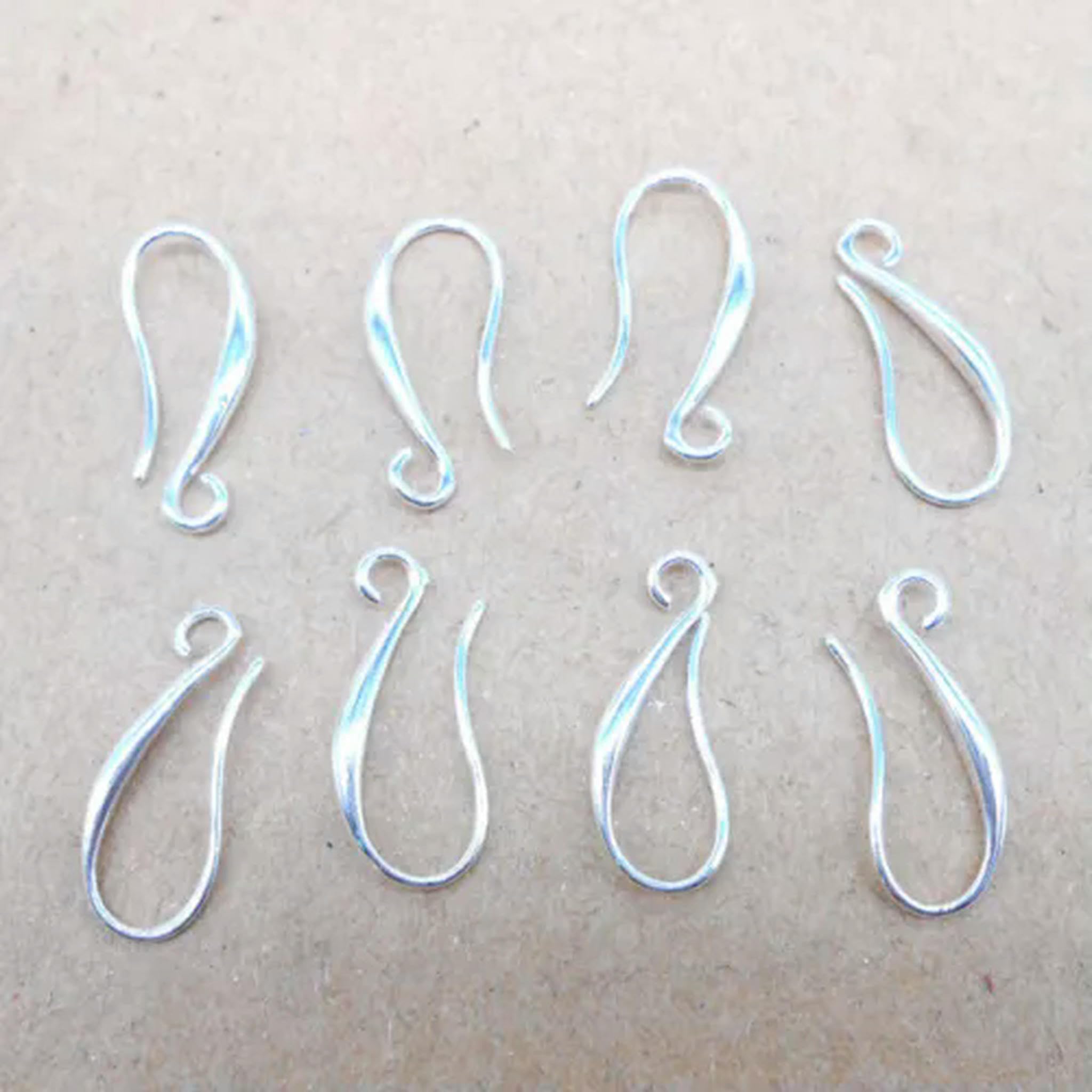 50-200 Pezzi di Accessori per la creazione di Gioielli in Argento Liscio con Gancio per Orecchini in cristallo-200