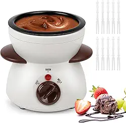 Mini panela de derretimento de chocolate, fonte de fondue de chocolate, máquina de aquecimento de 250 ml para chocolate ao leite, queijo, manteiga, doces (branco)
