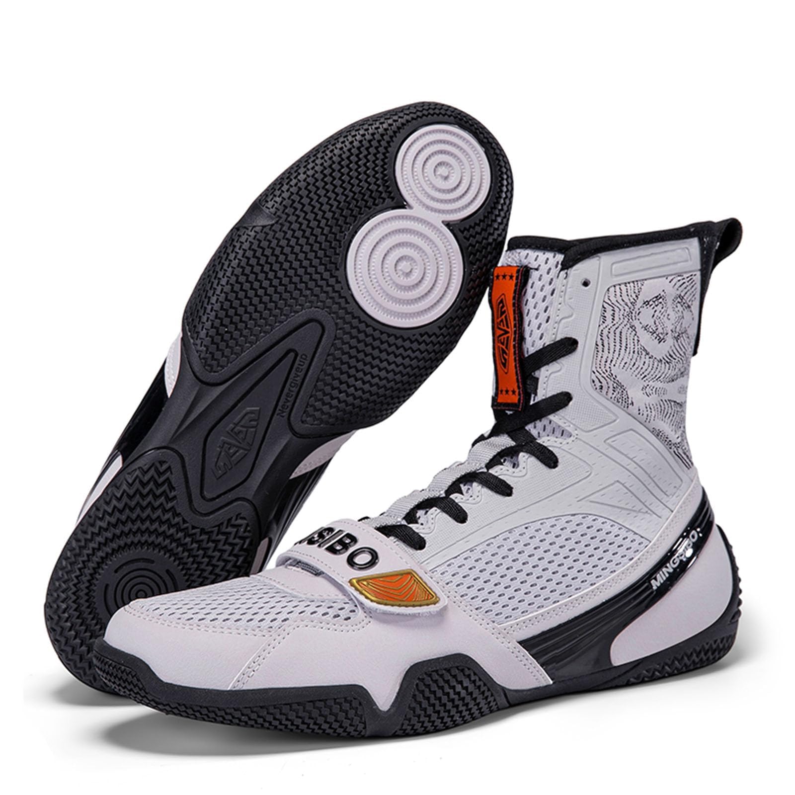 Zapatillas de Boxeo para Hombres y Mujeres, Transpirables, Lucha, Fitness, cómodas, Antideslizantes, para Culturismo y competiciones,Gris,40 EU