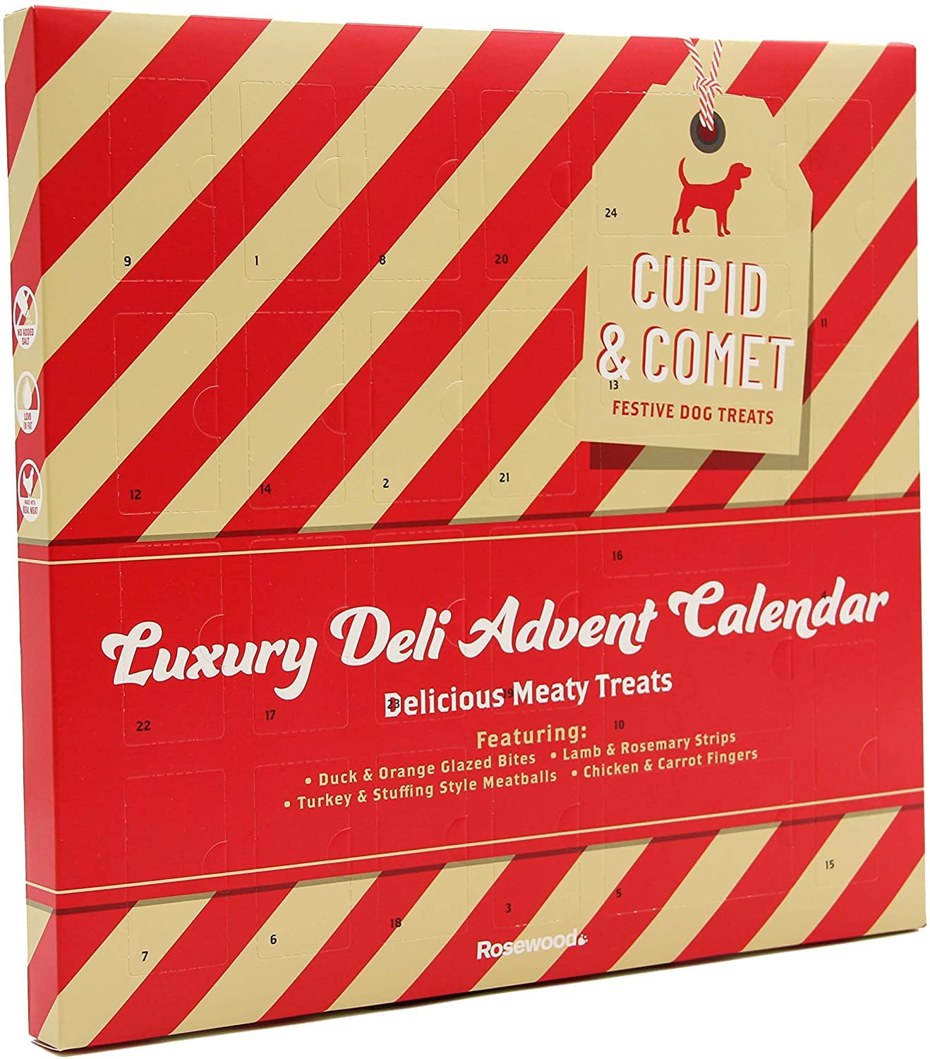 Rosewood Cupid & Comet Luxury Deli Dog Advent Calendar, Dog Treats