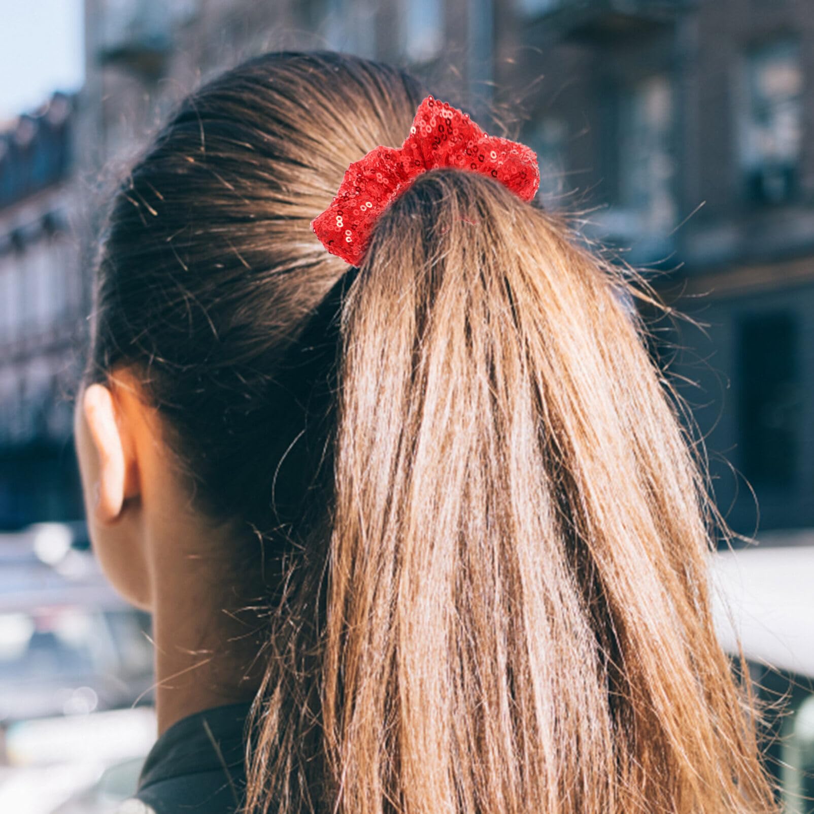 Christmas Sequins Hair Ring Elastic Hair Rope Colorful Ponytail Holder Sparkly Ties for Festive Hairstyles and Daily Wear - Image 3