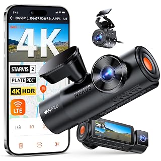 Vantrue N4 Pro S 4K 3 Channel Dash Cam w/Triple STARVIS 2, 4K+1080P+2.5K Front Inside Rear Dash Camera, HDR IR Night Vision, Voice Control, Parking Mode, GPS, Wi-Fi, Support 1TB - Amazon product rated Grade A