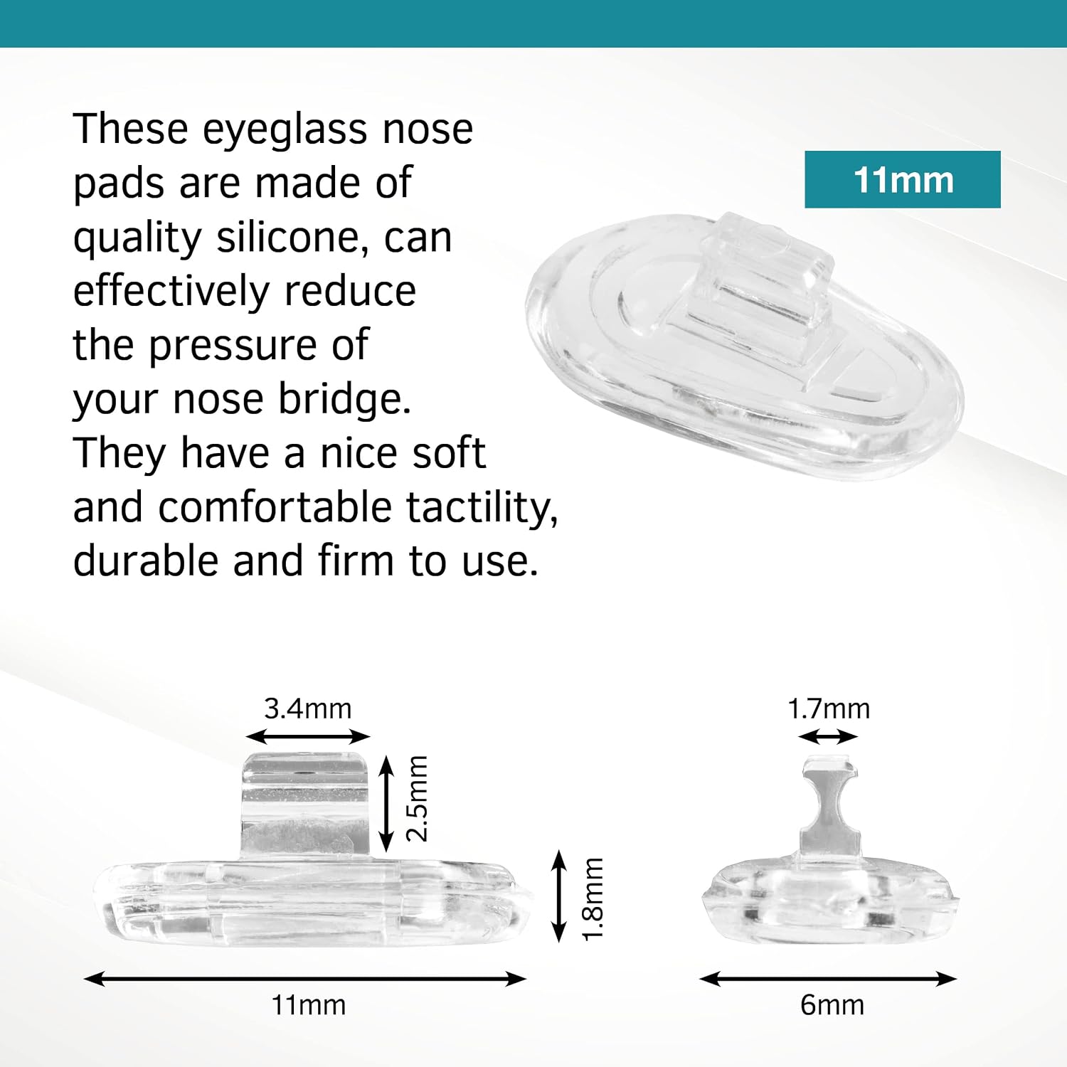 Premium Grade Soft Silicone Nosepads- Tear Drop “A” Shaped Push Click or Screw in Nose Pads – 4 Different Sizes, 11mm, 13mm 15mm, 17mm. Different Qty for Sunglasses Eyeglasses by Sports World Vision