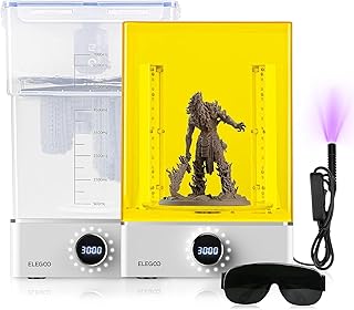ELEGOO Mercury XS Bundle with Separate Washing and Curing Station for Large Resin 3D Printed Models, Compatible with Saturn and Mars LCD 3D Printers, with a Handheld UV Lamp
