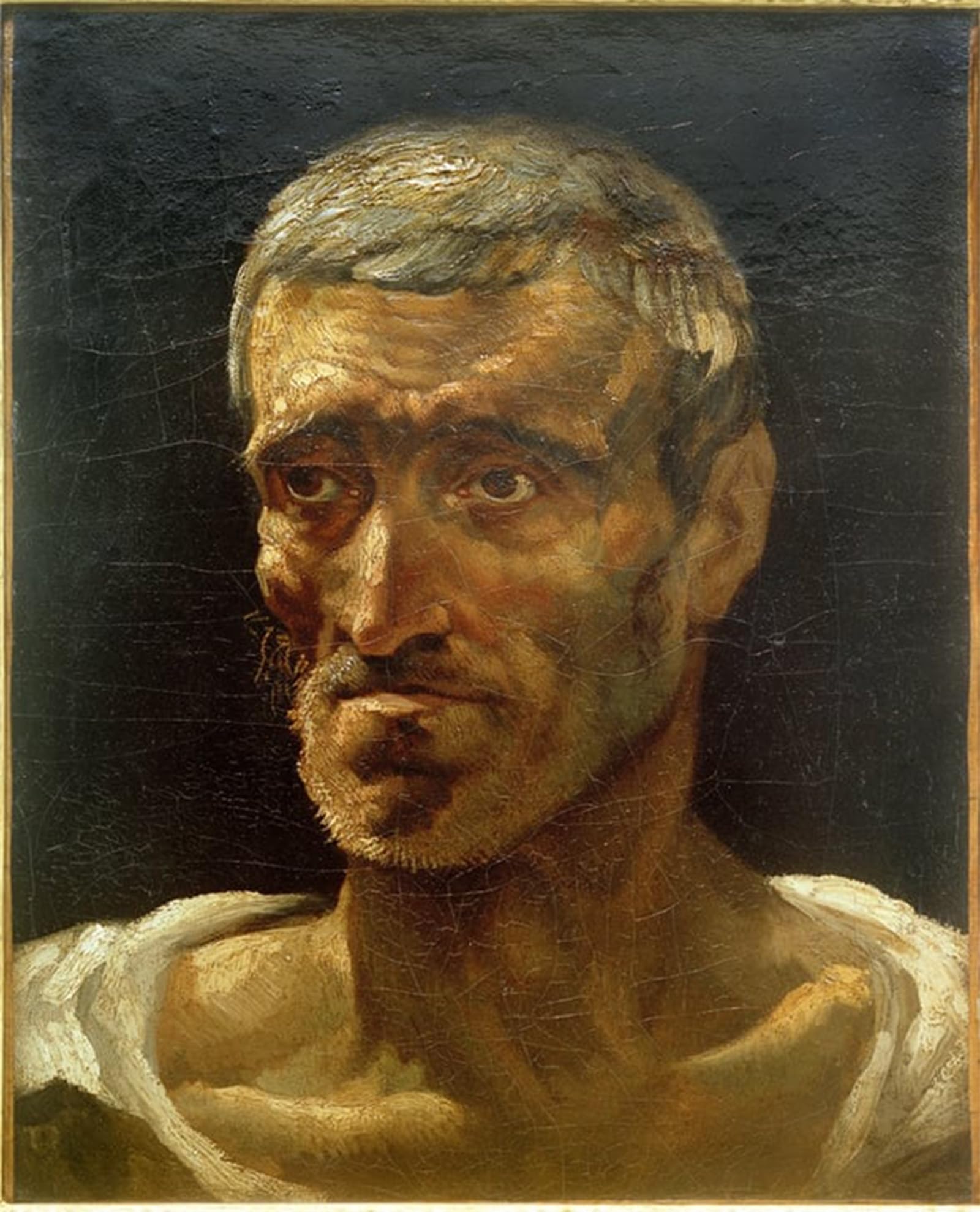 POSTERIIk Vintage Classic Picture Landscape Artwork Head of a Castaway by Theodore Gericault Portrait Canvas Painting for Office Home Decor 60x90cm
