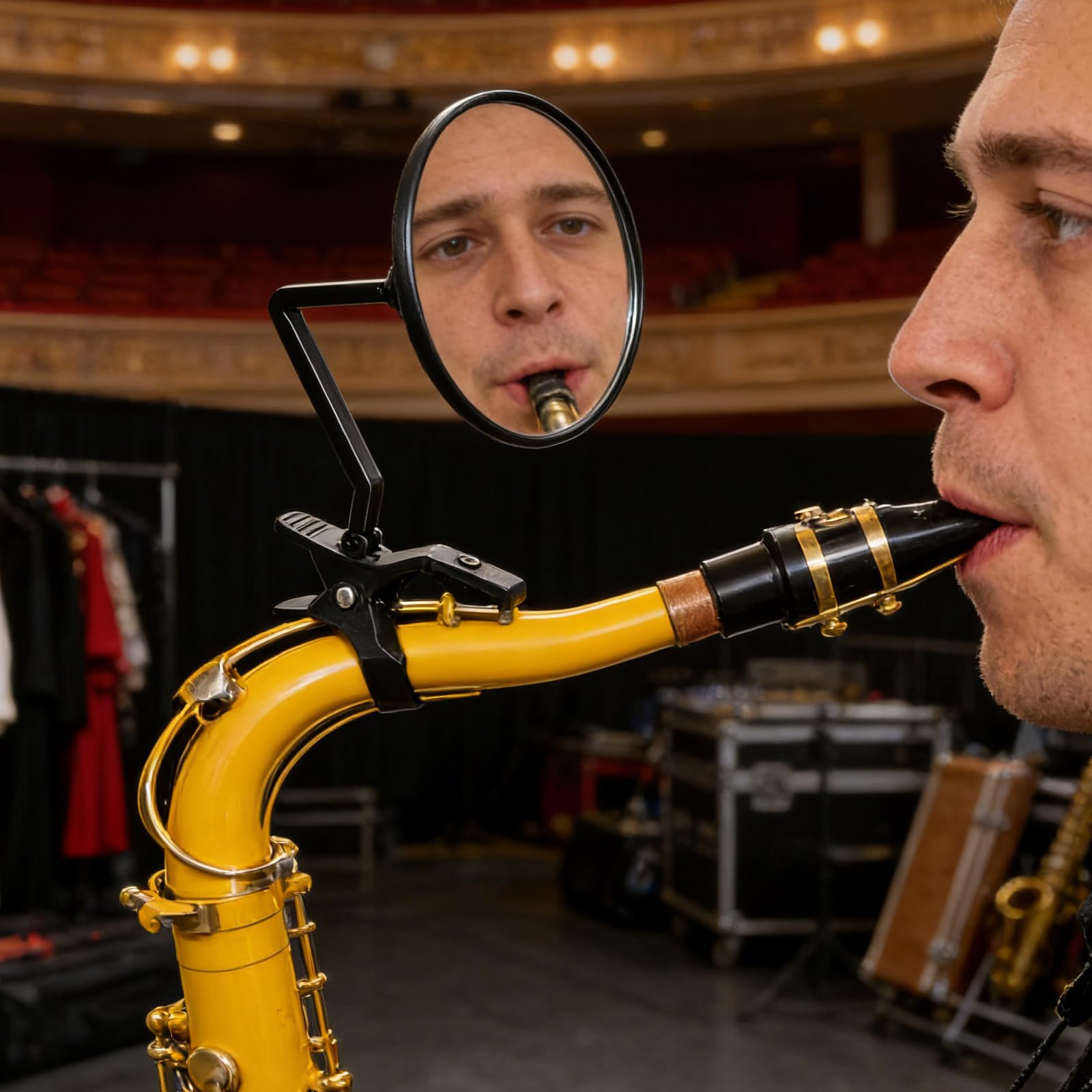 DECHOUS Specchio per Bocchino per Sassofono e Ottoni con Angoli Regolabili, Ausilio Didattico per L’imboccatura, Strumento di Pratica Portatile per Tromba, Cornetta e Trombone –