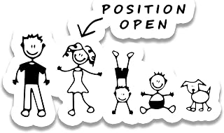 Bargain Max Decals Stick Figure Family Position Single Mother Open Window Laptop Car Sticker 6"