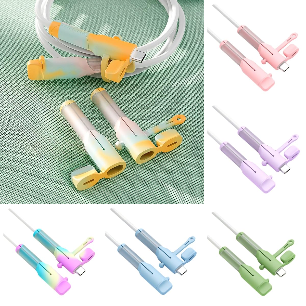 Charging Cable Protector 6 Sets (12pcs) Compatible with Android USB C Cable